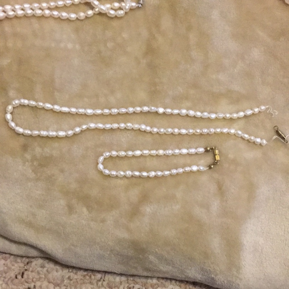 Real Pearl bracelet and necklace set